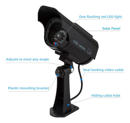 F Finders&co Cámara De Seguridad Solar Simulada Sistema De
