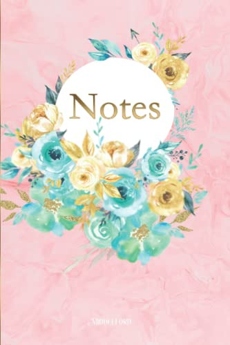 Note Book Floral Rosa: Libretas Bonitas 100 Paginas