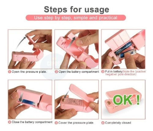 1 Mini Seladora Portátil Embalagem Plástica 9 Cm Qualidade