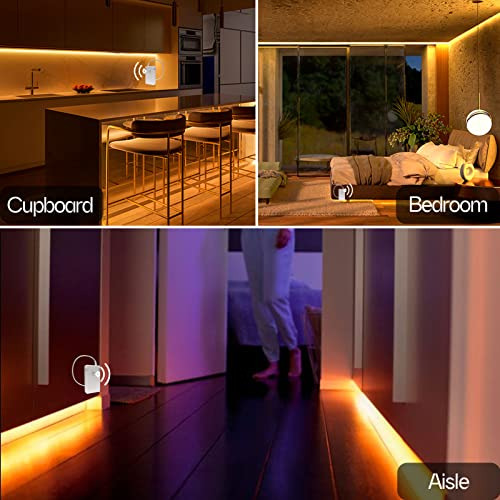 Tira Luces Led Sensor Movimiento, 9.8ft 90 Led, Batera Aaa,
