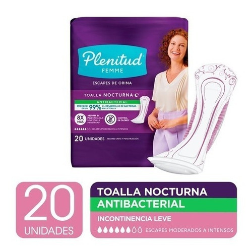 Plenitud Femme Toalla Nocturna X 40u - Pañalera Arenita