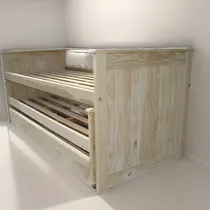 Comprar Cama Nido En Pino Cucheta 2 Camas + Carro Cama Mueble Osiris