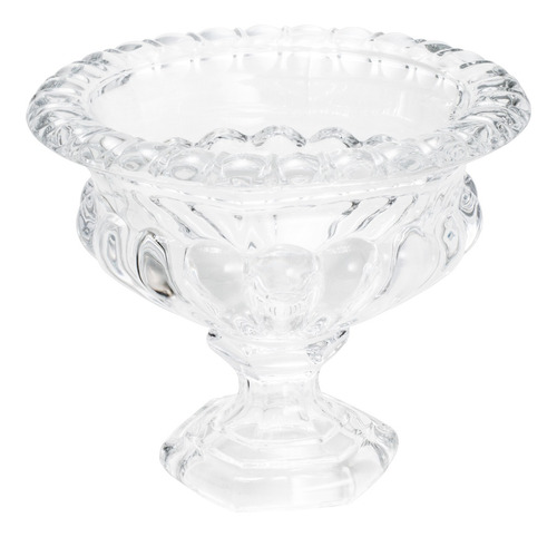 Centro De Mesa Fruteira De Cristal Com Pé Starry 14cm Wolff Cor Transparente