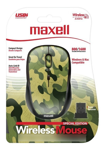 Imagen 2 de 3 de Mouse Optico Inalambrico Diseño Maxell Mowl-201 Premium