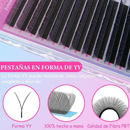 LUJITO YY-MP Blister 0.07mm Extensiones de Pestañas Mink Salón de Belleza Curvatura C/d