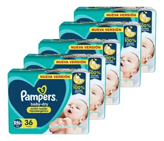 180un Pampers Pañales Recién Nacido Confort Sec Rn+