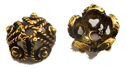 20 Pcs 10x5mm Solid Copper Bali Bead Cap Oxidized Gold ...