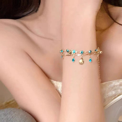Collar Conchas Doble Capa Superbrillante Pulsera De Conchas