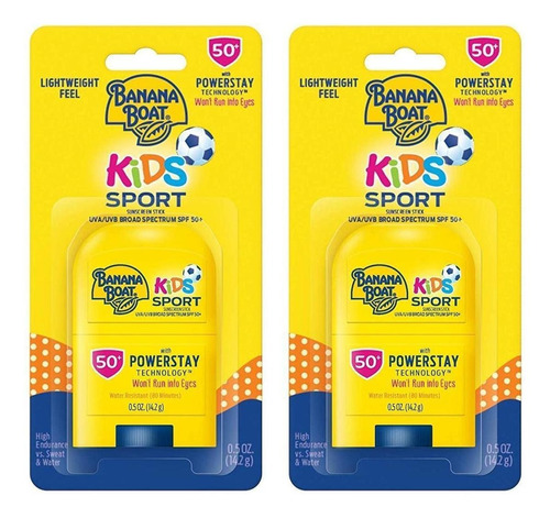 Kit 2 Protetor Solar Infantil Banana Boat Kids Stick Spf50+