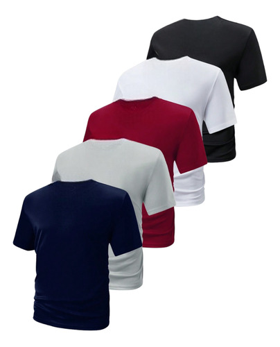 5 Playeras Colores  Vivos  Trendy Moda Fashin Cuello Redondo