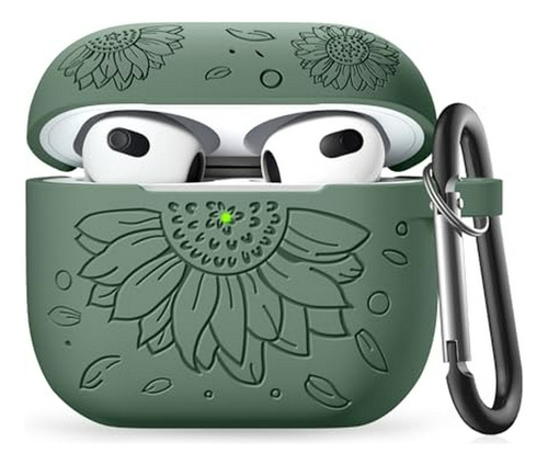 Fundas Imivio Para AirPods 3ra Gen, Diseño Girasol, Silicona