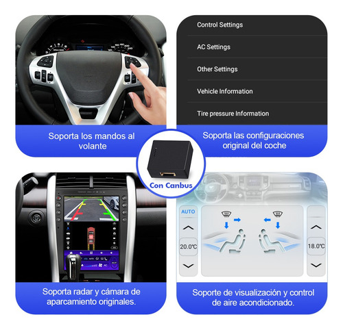 Estéreo Para Ford Edge 2011-2014 Android 13 Auto Carplay Gps