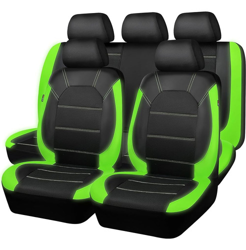 Car Pass® Fundas De Asiento De Cuero Verde Luminoso Funda De