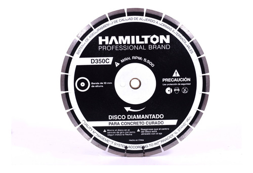 Hamilton D350c Disco Diamantado Para Concreto Curado 350mm 