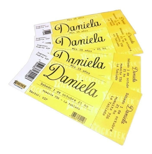 30 Invitaciones Ticket Recital 15 Años Boda Pase Vip