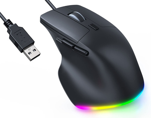 Mouse Rgb Cable Para Laptop Ergonomico Computadora Clic Dpi