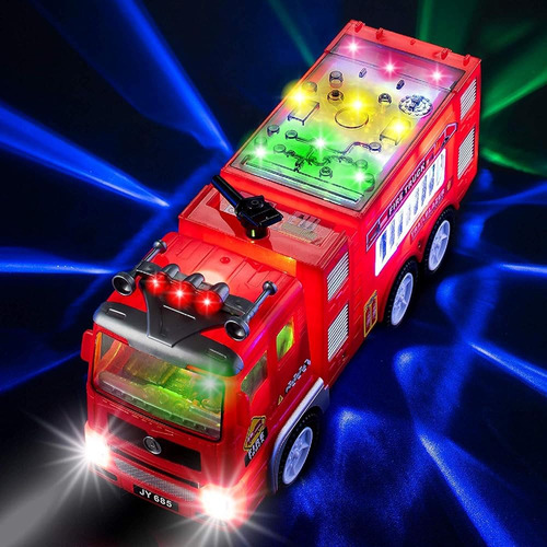 Juguete Para Niños Camión De Bomberos Eléctrico - Con Luces 