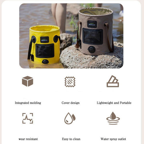 Cubo De Agua Plegable, Contenedor De Agua De 25 L, Marrón