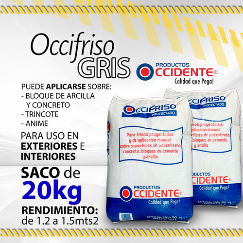 Occifriso Gris Occidente 20kg Rinde 1.2 A 1.5mts2 / 000204