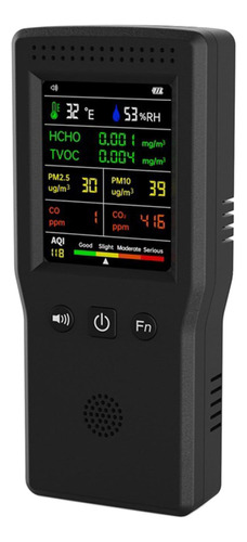 Tvoc/aqi/pm2.5/pm10 Tester Sensor Datos En Tiempo Real Negro