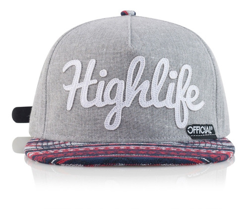 Gorra Official Modelo High Life Gris Azul Strapback 