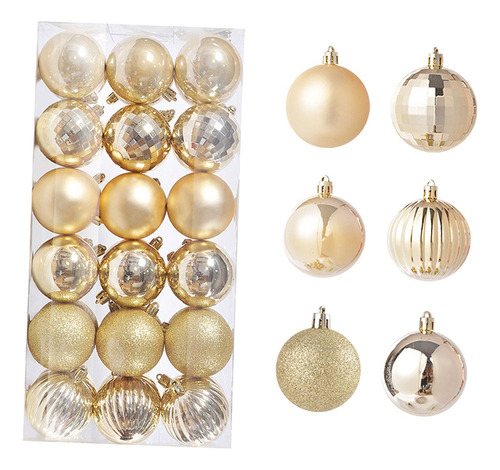 36 Bolas De Navidad, Adornos Para Árboles De 4cm Oro