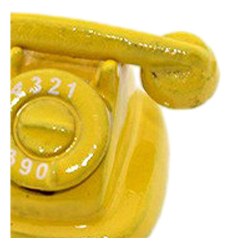 0 Teléfono Vintage De Casa De Muñecas De Madera Amarillo