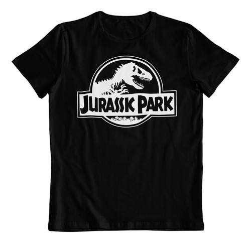 Polera Algodon Estampada Dtf Jurassic Park Dinosaurio