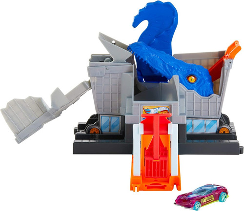 Pista Hot Wheels T-rex Grocery Attack Playset Con 1 Auto