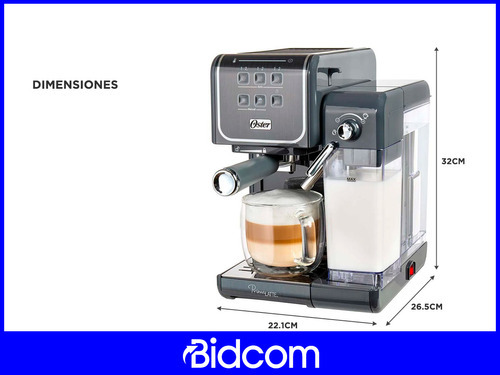 Cafetera Expresso Oster Capuccino Latte Apto Capsulas Em6801 Color Negro