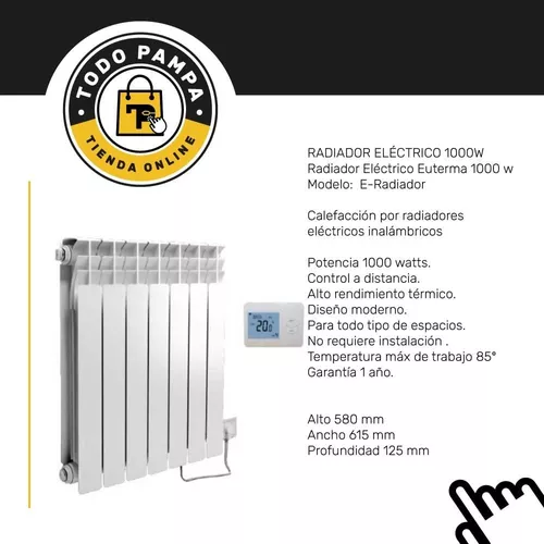 Radiador Eléctrico C/Termostato Digital inalámbrico 750w 5E EUTERMA