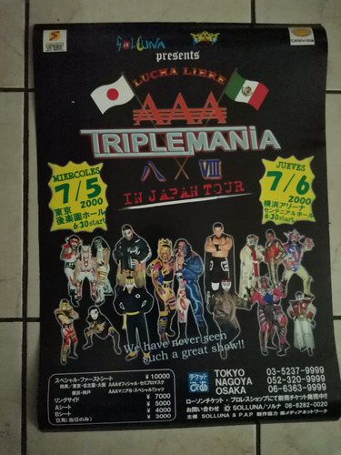 Lucha Libre Aaa Poster Triplemanía 8 Japón Año 2000