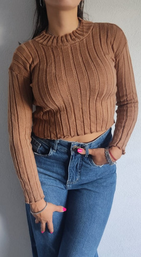 Remera Sweater De Lanila Corta Talle Único Abarca Hasta El 3