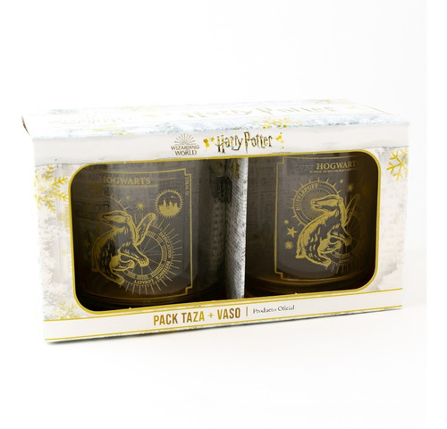 Imagen 2 de 5 de Taza + Vaso - Harry Potter - Hufflepuff - Licencia Oficial