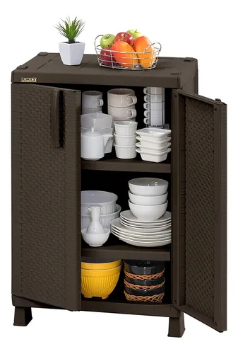 Armario para exterior Rimax 11574-HC de rattan plástico color Wuengue