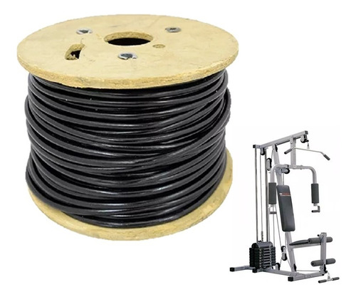 Cable De Acero Gym Reforzado Forrado 10m X 5mm Gimnasio