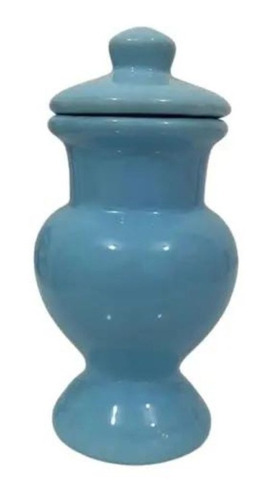 Quartinha Em Porcelana Azul Claro Sem Asa - 13 Cm Umbanda