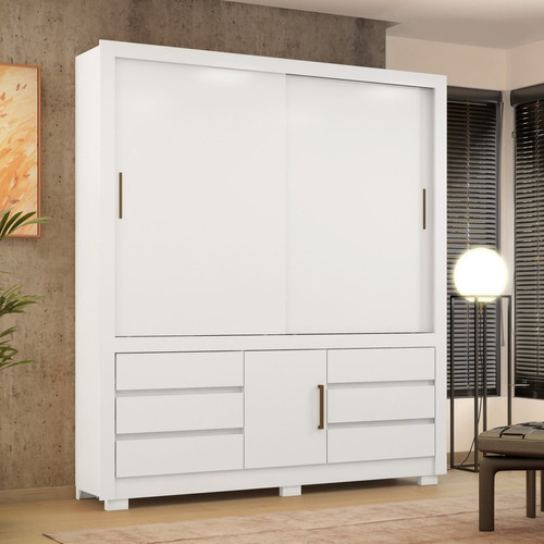 Guarda Roupa Casal 3 Portas 6 Gavetas Arbo Demóbile Wt