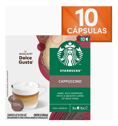 Cápsulas Dolce Gusto Cappuccino Starbucks 10 Und