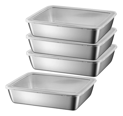4pcs Recipientes Alimentos Acero Inoxidable Almacenamiento