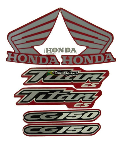 Kit Adesivo Jogo Faixa Moto Honda Titan 150 2004 Es Vermelha Cor Vermelha