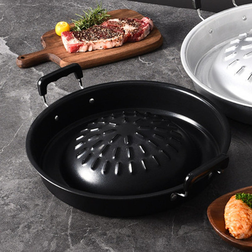 Panela Coreana Tailandesa Para Churrasco, Grelha Preto 35cm