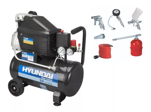 Compresor silencioso HYUNDAI HYAC24-1S de 1 cv y 24l de depósito