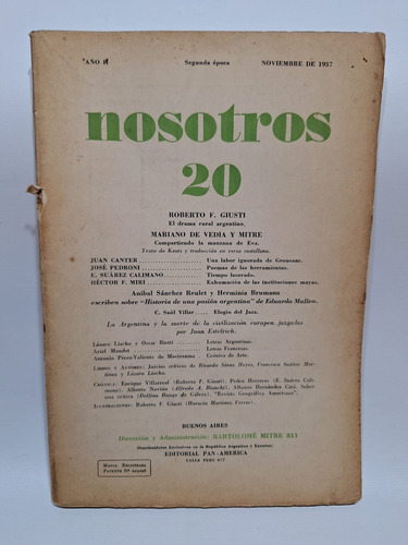 Antigua Revista Nosotros 2da Época Año 1937 N°20 Le260