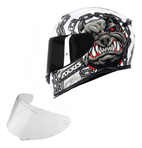 Capacete Axxis Bull Cyber Branco + Viseira Fume