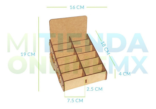 Imagen 2 de 5 de Organizador Exhibidor 12 Cajetillas Cigarro Horizontal Mdf