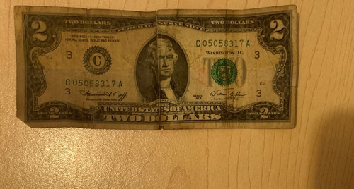 Billete De 2 Dollar Año 1976