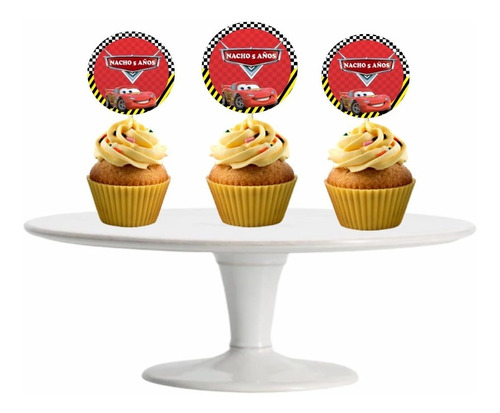 Cars Cupcake Toppers Adorno Para Muffins X10