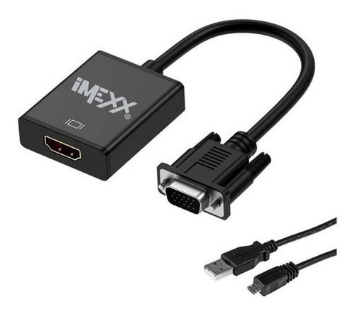 Adaptador Convertidor Vga Macho A Hdmi Hembra Imexx 1080p