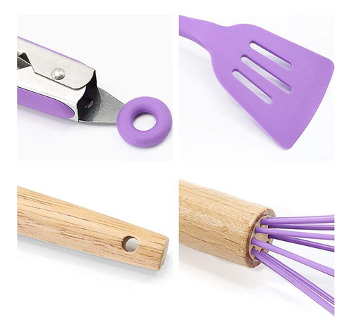 Set De 12pz Utensilios De Cocina Antiadherente De Silicona
